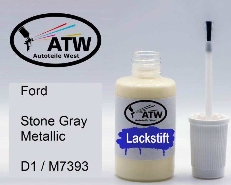 Ford, Stone Gray Metallic, D1 / M7393: 20ml Lackstift, von ATW Autoteile West.
